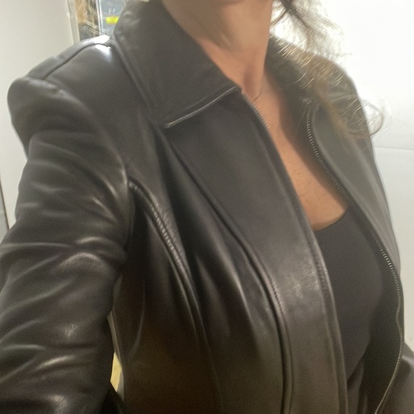 BLACK LEATHER JACKET NWT by Liz Claiborne - Picture 5 of 8